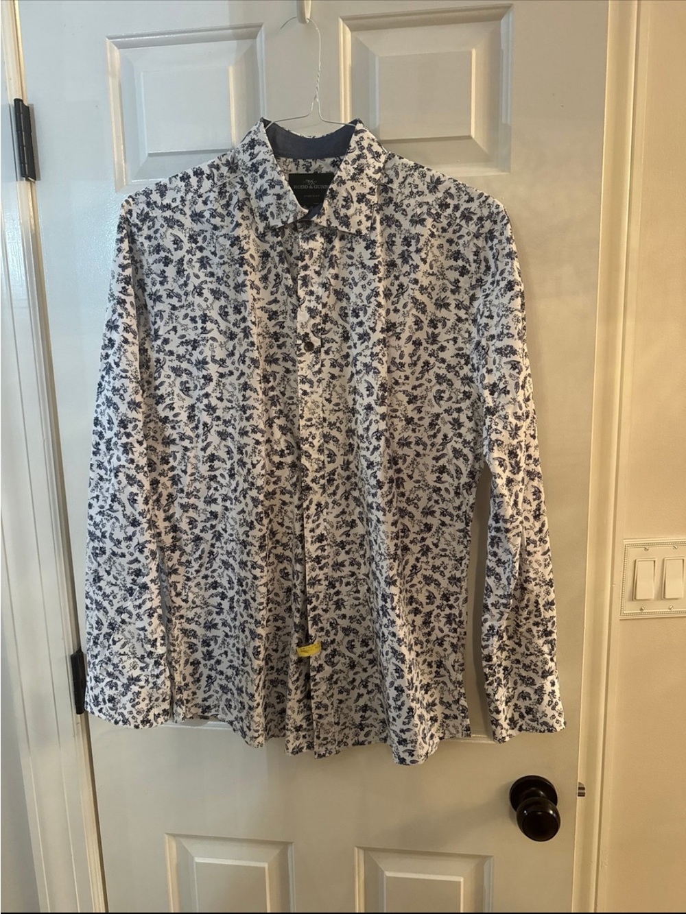Rodd & Gunn White Button-Down with Navy Floral Print